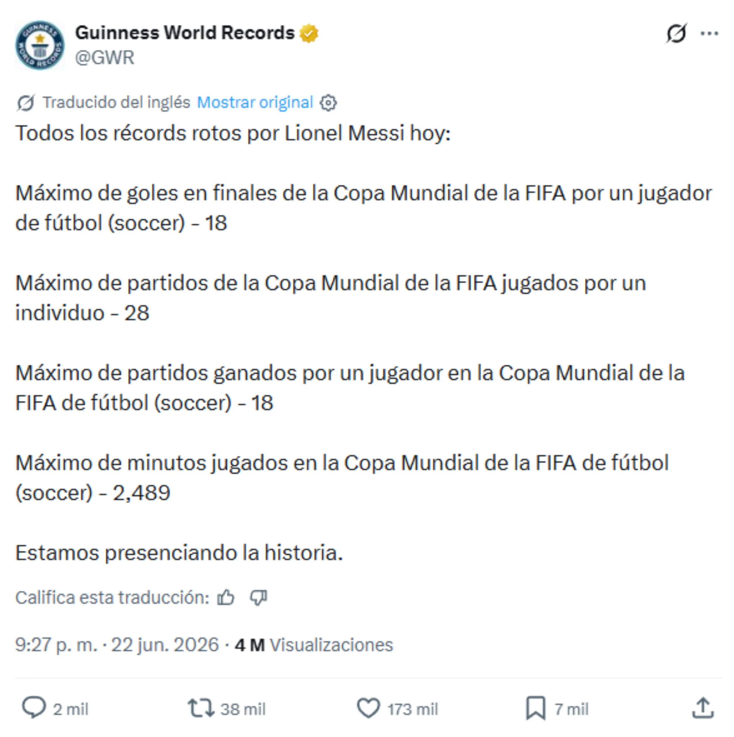 Guinness World Records Messi